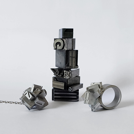 Gutenberg - gioielli in metallo stampato 3D - 3D Printed metal jewels